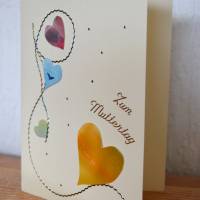 Zauberhafte Karte mit Herzchen zum Muttertag - handgemalt – Design  Ulrike Kröll Bild 2