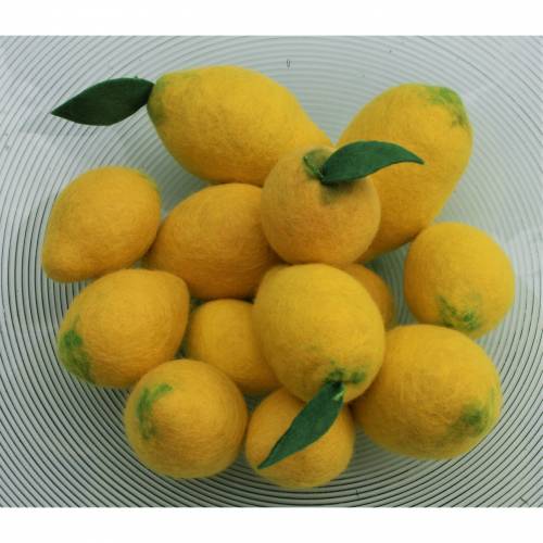 Zitronen handgefilzte Zitrusfrüchte