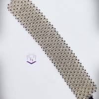 Funkelndes breites Armband handgefertigt mit hunderten von Austrian Crystal Kristallen und Miyuki Rocailles Bild 6