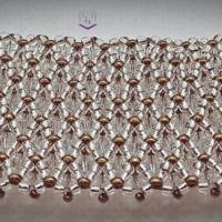 Funkelndes breites Armband handgefertigt mit hunderten von Austrian Crystal Kristallen und Miyuki Rocailles Bild 7