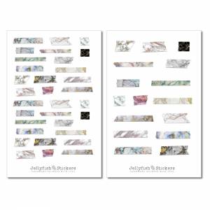 Marmor Sticker Set | Washi Tape inspirierte Sticker | Aufkleber | Journal Sticker | Planer Sticker bullet journal sticke Bild 2
