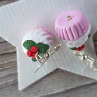 Ohrhänger Cupcake rosa aus Fimo Ohrringe handmodelliert aus Polymer Clay Bild 5