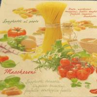 4 Servietten / Motivservietten / Nudeln / Spaghetti / Tomaten / Basilikum / Essen / Speisen / Obst / Gemüse / Eis / Süss Bild 1