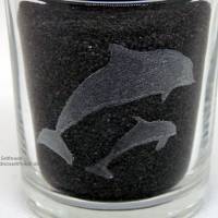 Teelicht "Delfine", #Handgraviert Bild 1