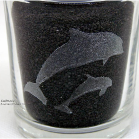 Teelicht "Delfine", #Handgraviert