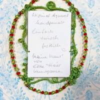 Rentier festlich handgemalt Weihnachtsdeko Minibild pompös gerahmt grün Aquarell Weihnachtsgeschenk Bild 8