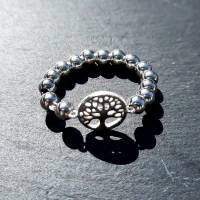 Silberring Perlenring mit Baum des Lebens, 925 Silber Bild 7