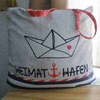 Shopper Bag XXL /  Stofftasche / Strandtasche / der ideale Alltagsbegleiter im maritimen Style - " Heimathafen" Bild 10