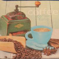 4 Servietten / Motivservietten / Kaffeemühle / Kaffeebohnen / Kaffeetasse /  Kaffee / Tee Motiv K 163 Bild 1