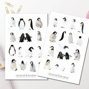 Pinguine Sticker Set | Journal Sticker | Planer Sticker | Aufkleber Bulletjournal | Sticker Winter, Sticker Schnee, Stic Bild 1