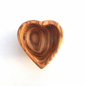 Mini Schale in Herzform, Schmuck Schälchen, handgefertigt aus Olivenholz Bild 1