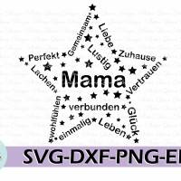 Plotterdatei Stern Mama perfekt SVG DXF PDF SVG Bild 1