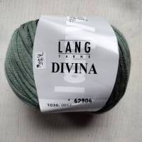 50g Lang Yarns Divina, Fb 17, moosgrün, grün, Modal, Baumwolle, Seide, LL 140m Bild 1