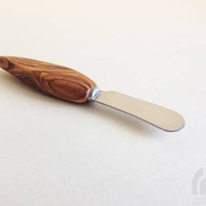 Buttermesser 14 cm, Edelstahl, Streichmesser, Holzmesser, aus Olivenholz in Handarbeit Bild 5