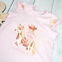 Shirt "Girls Top" Sommershirt mit Kappenärmel Pferde-Mädchen Cowgirl Bild 3