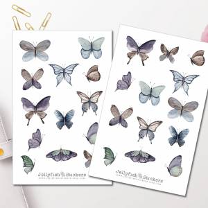 Dunkle Schmetterlinge Sticker Set | Journal Sticker | Insekten Sticker | Planer Sticker | Vintage Sticker bullet journal Bild 1