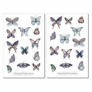 Dunkle Schmetterlinge Sticker Set | Journal Sticker | Insekten Sticker | Planer Sticker | Vintage Sticker bullet journal Bild 2