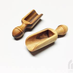 Mini Salzschaufel 6 cm Gewürzschaufel Holzschaufel Holzschippe handgefertigt aus Olivenholz Bild 3