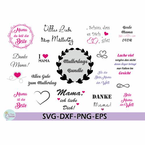 Plotterdatei Muttertag im Bundle SVG DXF PDF SVG