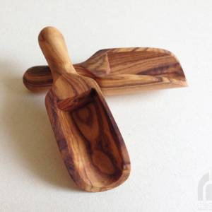 Salzschaufel 8,5 cm Gewürzschaufel Holzschaufel Holzschippe aus Olivenholz in Handarbeit Bild 1