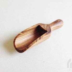 Salzschaufel 8,5 cm Gewürzschaufel Holzschaufel Holzschippe aus Olivenholz in Handarbeit Bild 3