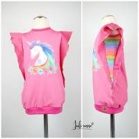 Sommer Shirt "Birdee" mit coolen Flügelärmeln Panel Einhorn Pink Bild 1