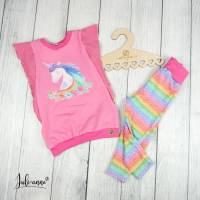 Sommer Shirt "Birdee" mit coolen Flügelärmeln Panel Einhorn Pink Bild 2