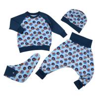 Baby Komplett-Set Outfit Langarmshirt + Pumphose + Beanie + Tuch Jungen "Kleiner Fuchs" Gr. 74 SOFORTKAUF Bild 1