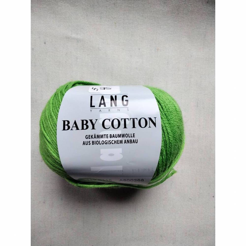 50g Lang Yarns Baby Cotton, Fb116, grün, apfelgrün, Baumwolle, biologischer Anbau, LL 180m Bild 1