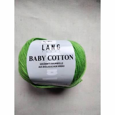 50g Lang Yarns Baby Cotton, Fb116, grün, apfelgrün, Baumwolle, biologischer Anbau, LL 180m