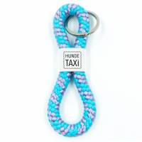 Schlüsselanhänger Hunde-Taxi, 24 Farben, Segeltau/Segelseil, Zwischenstück Metallschlaufe mit Gravur Bild 1