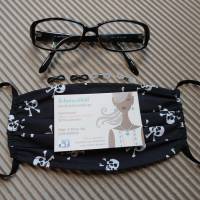 Totenkopf Schmuck aus Lava Perlen und Howlith Perlen als Brillenkette Mundschutzkette für die Sonnenbrille oder Handy Bild 5