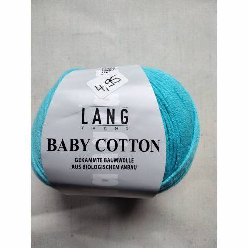 50g Lang Yarns Baby Cotton, Fb79, türkis, aqua, Baumwolle, biologischer Anbau, LL 180m