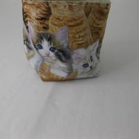 Utensilo klein mit Katzen aus Baumwolle Bild 2