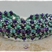 Tolles Armband in Jade und Purple handgefertigt mit Austrian Crystal und Miyuki Perlen mit Magnetverschluß. Einzelstück Bild 6