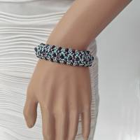 Tolles Armband in Jade und Purple handgefertigt mit Austrian Crystal und Miyuki Perlen mit Magnetverschluß. Einzelstück Bild 8