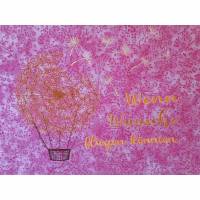 Stoffbeutel rosa mit Pusteblume und Spruch gestickt zauberhaft Bild 2