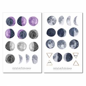 Alchemie und Magie Sticker Set | Aufkleber Mond | Journal Sticker | Sticker Wald | Bullet Journal Sticker, Mondphasen St Bild 5