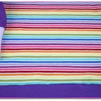 Regenbogen Shirt lila Ringel buntes Mitwachsshirt Bild 3