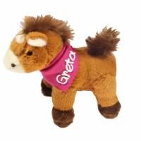 Kuscheltier Pony braun 15cm mit Namen am Halstuch - Personalisierte Schmusetiere für Jungen und Mädchen Bild 3