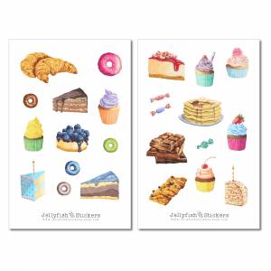 Süßes Gebäck Sticker Set | Aufkleber Süßigkeiten | Journal Sticker | Sticker Backen | Sticker Geburtstag Sticker Sheet Bild 3