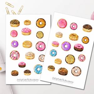 Donuts Sticker Set | Essen Aufkleber | Journal Sticker | Sticker Backen | Planer Sticker bullet journal sticker, Sticker Bild 1