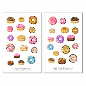 Donuts Sticker Set | Essen Aufkleber | Journal Sticker | Sticker Backen | Planer Sticker bullet journal sticker, Sticker Bild 2