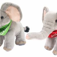 Kuscheltier Elefant grau 19cm mit Namen am Halstuch - Personalisierte Schmusetiere für Jungen und Mädchen Bild 1