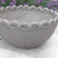 Keramik Blumentopf Schnecken Unikat Anthrazit D=27,5 cm Bild 1