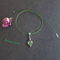 Perlmuttkette mit Abalone Paua Perlmutt Muschel Herz Anhänger Regenbogen Farbe Halsreif grün Kette Bild 5