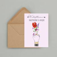 Geburtstagskarte  "Wild flowers“ & Umschlag| Grußkarte | Beste Freundin| Feministische Kunst | Geschenk Mama Bild 1