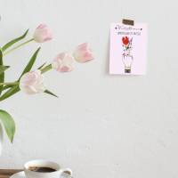 Geburtstagskarte  "Wild flowers“ & Umschlag| Grußkarte | Beste Freundin| Feministische Kunst | Geschenk Mama Bild 3
