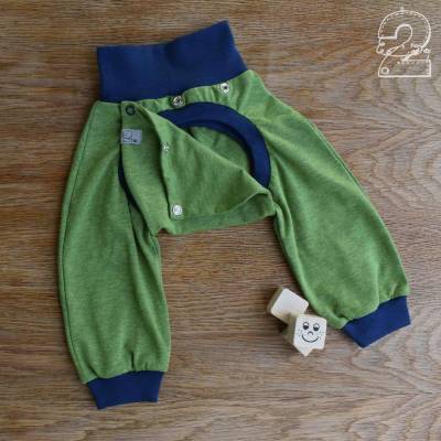 Abhalte-/ Windelfreihose mit Abdeckung, meliert grün/ blau