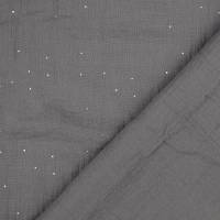 Musselin Double Gauze Baumwolle grau mit silbernen Punkten (1m/10,00 €) Bild 2